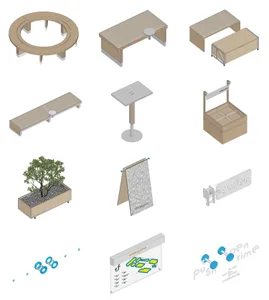 Modern furniture made of wood