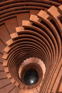 A modern staircase made of bricks