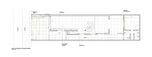 Modern architectural floor plan of an interior space