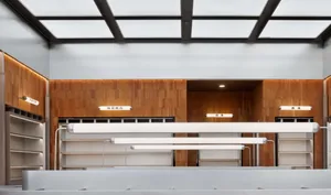Modern storefront with metal exterior and glass windows