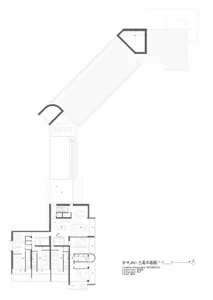 A detailed 3D architectural floor plan of the third floor of a building, showing rooms, corridors, and outdoor areas.