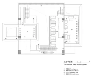 Second floor layout of a modern office space