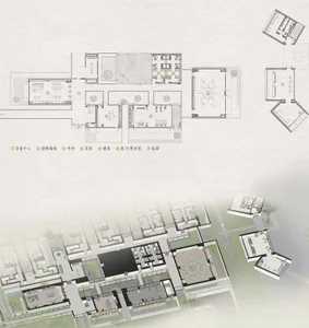 A detailed floor plan sketch of an office layout.