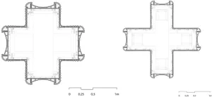 Floor plan of a modern office space with a steel frame.