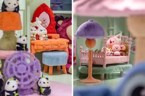 A collection of plush, soft-fabric furniture pieces designed for comfort and style.