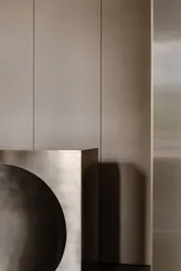 Detail of modern architecture featuring metallic surfaces