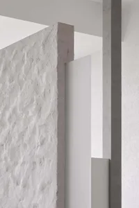 Minimalist interior design with concrete architectural elements