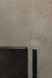 Concrete handle with a brushed metal finish