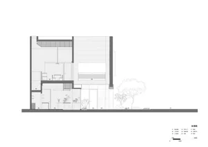 A modern interior design featuring a concrete floor and open space layout.