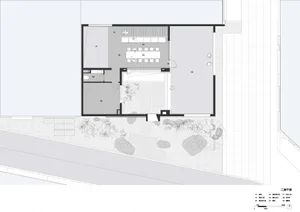 Modern residential interior design floor plan with contemporary architectural style and functional spaces.