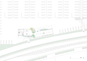 A detailed architectural floor plan drawing of a building.