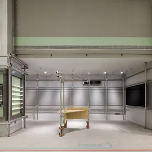 Modern retail space featuring concrete and metal construction