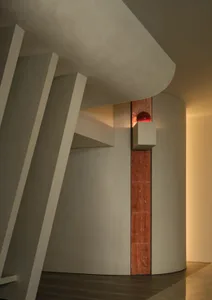 Concrete and terrazzo materials in a modern interior design setting