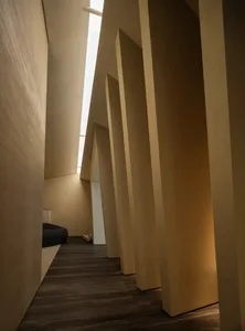 Concrete pillars and ceiling of modern interior design