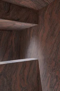 Minimalist room with granite walls and floor