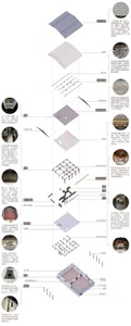 A detailed floor plan depicting the traditional Tibetan architecture focusing on wooden structural elements.