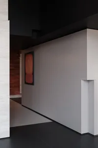 Modern interior design featuring a concrete floor in a minimalist space.