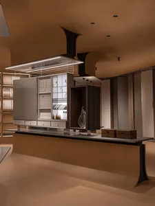 A modern retail storefront with glass displays and sleek, minimalist design elements.