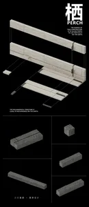 A modern, lightweight wooden furniture bench structure