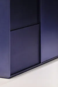 Modern design cabinet with metallic blue finish