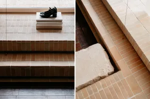 Terracotta stairs with minimalist design