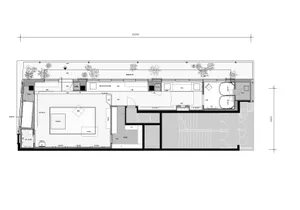 工業商業空間的2D建築圖，搭配混凝土地板。