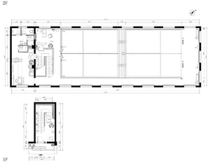 A detailed floor plan of a sports venue with a large court and various rooms, including Court 3 and Court 4.