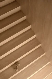 Minimalist staircase made of wood material