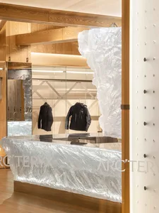 Modern industrial retail storefront with metal and aluminum cladding