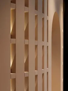 Modern interior design featuring white painted walls.