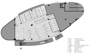 Gray concrete spa interior layout