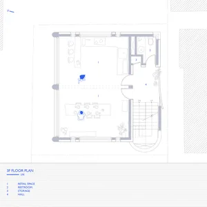A 2D architectural drawing of the 3rd floor layout for a retail space.