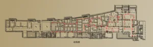 Detailed architectural drawing of an interior layout