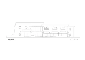 A minimalist residential home's floor plan showing the layout of the concrete structure.