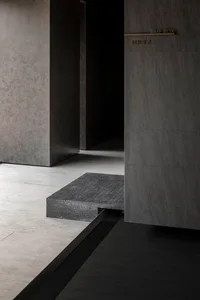 Modern storefront with concrete materials
