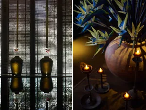 Decorative ceramic flower pots with built-in lighting