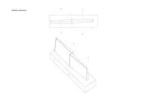 Metal interior design rendering showing rotation directions.