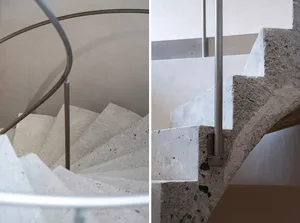 Concrete staircase with minimalist design and industrial aesthetic.