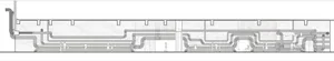 A detailed architectural drawing of an industrial interior showcasing a complex network of pipes for ventilation and mechanic