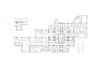2D architectural blueprint of an industrial office space