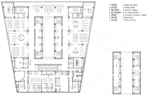 Floor plan of an office building