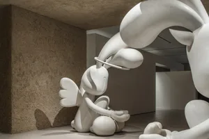 Abstract fine art sculpture made of plaster