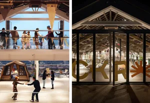 Modern retail shop with glass storefront
