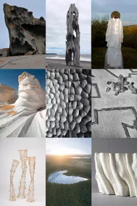 Abstract image of natural stone formations and habitats.