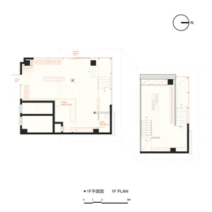 Retail shop floor plan showing main entrance, checkout counter, and fitting room.
