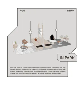 Modern retail store interior with concrete and glass materials