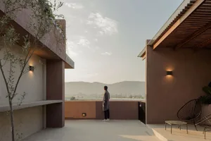 A modern building exterior made of concrete.