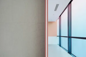 Modern office interior with glass walls