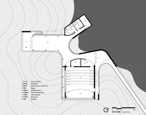 Floor plan of a concrete stadium