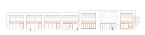Modern retail storefronts made of glass with minimalistic design.